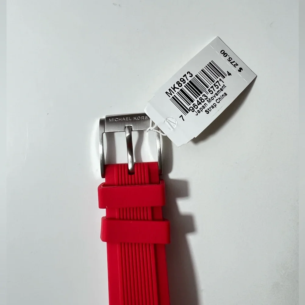 Michael Kors Chronograph Red Silicone Watch MK8973 ✨brand new ✨Men’s